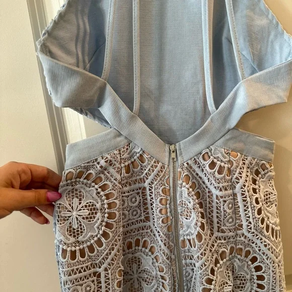 Hello Molly No Hesitation Dress - Baby Blue & Nude - Picture 12 of 14